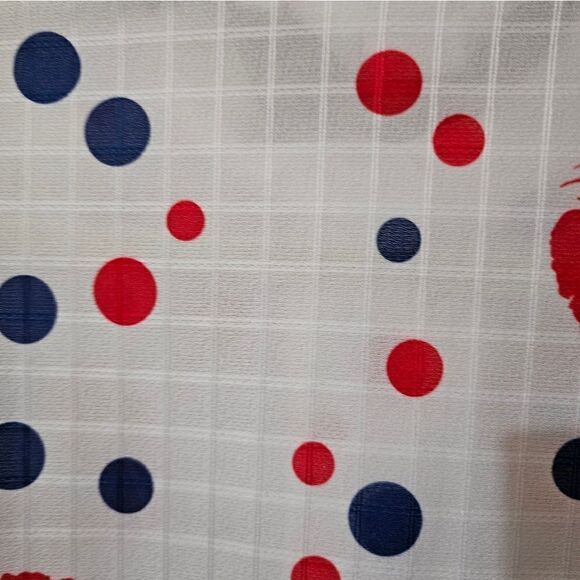 Vintage Devon long sleeve blouse white/blue/red NWT - Picture 4 of 8